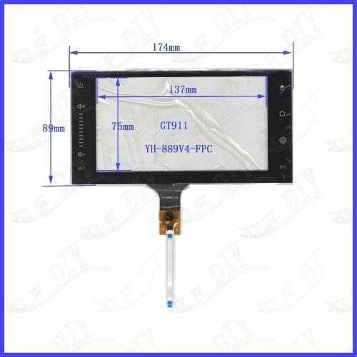 ZhiYuSun Freeshipping YH-889V4 174*89compatible 6.2inch Capacitive screen glass For GPS CAR 174mm*89mm GT911