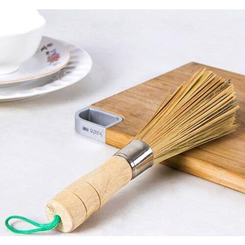1 PC Natural Bamboo Cleaning Brush For Kitchen Bowl Dish Pot Eco-friendly Can Hang With Handle