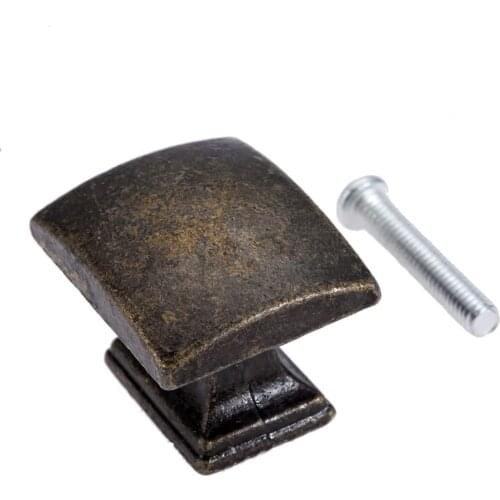 1Pc 30*23*22mm Antique Bronze Square Jewelry Chest Cabinet Drawer Pulls Handle Zinc Alloy Single Hole Furniture Handles & Knobs