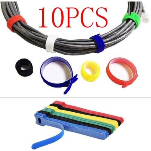 10PCS/Lot Colorful Cable Organizer Management Straps Fastening Wraps Cable Winder Ties Wire Holder for Computer Charger Cabo