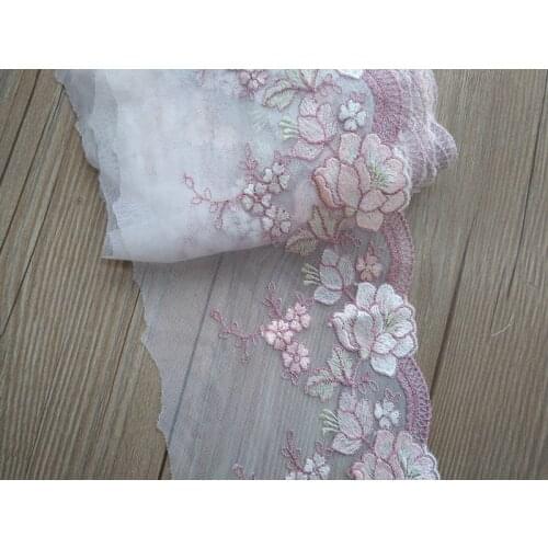 10Yards Floral Lace Trim Skirt Hem Underwear Sewing Craft DIY Apparel Pink Fabric Laces Bjd Lingerie High Quality
