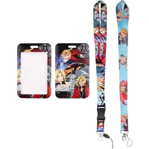 24pcs/lot MD748 DMLSKY Anime Necklack Lanyard Key Gym Strap Multifunction Mobile Phone With Card Holder Cover
