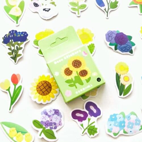 45 pcs/Box Sunflowers Garden Fresh Kids Diary Notebook Bullet DIY Decoration Sticker