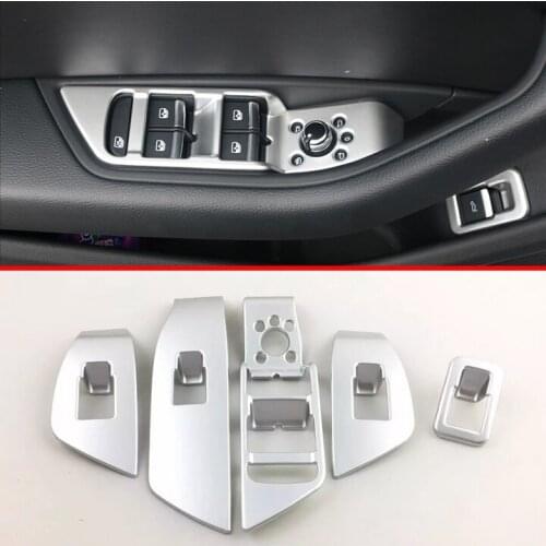 ABS Pearl Chrome Interior Door Window Armrest Cover Buttons Switch Panel Trim Molding Garnish For Audi A4 2017 2018