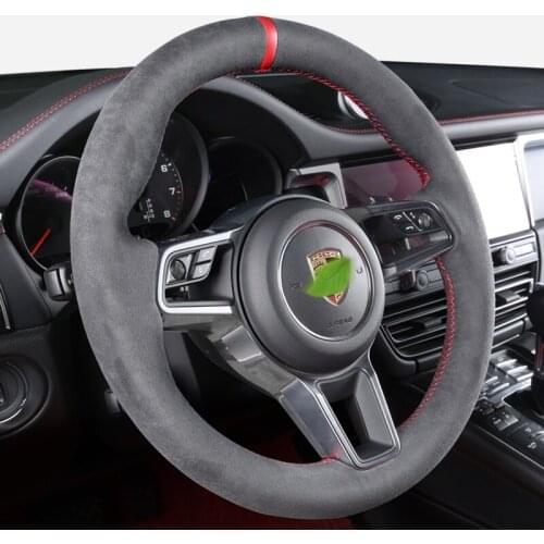 Alcantara Car Steering Wheel Cover for Porsche Macan Cayenne 2010-2020 Panamera Auto parts Automotive interior car assessoires
