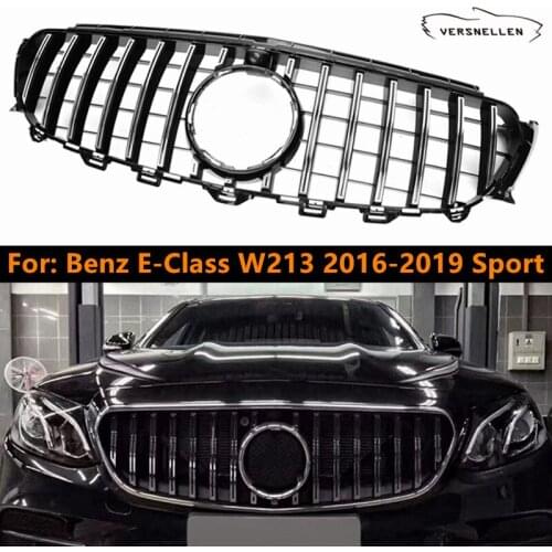 Car Front Racing Grill for Mercedes Benz E Class W213 GTR GT Grille E200 E300 E320 2016 2017 2018 2019 Sport Grill Mesh