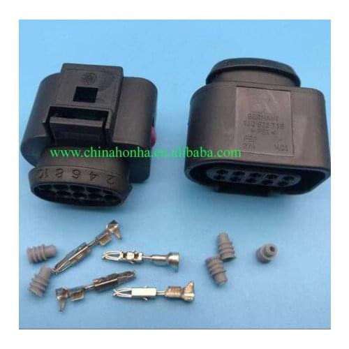 Free shipping 10 Pin 1.5mm car waterproof connector with terminal auto electrical plug socket 1J0973715 1J0 973 715