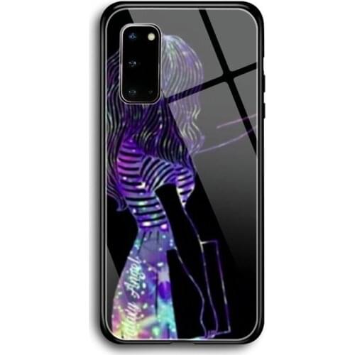 Galaxy girl Phone Case Tempered Glass For Samsung S7 S8 S9 S10E S20 21 30 Plus ultra Note 8 9 10 Plus A7 2018