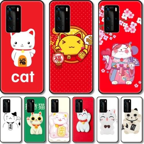 Cute Plutus cat Phone Case For Huawei P 40 30 20 10 9 8 Lite E Pro Plus black cell shell