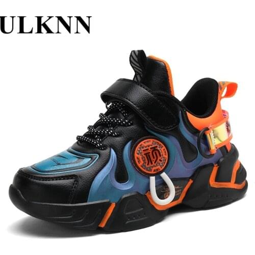 Childrens Sneakers 2021 Boys Sports Shoes Autumn New Tide Leather Breathable Single Shoes Wear-resistant Kids Sports Shoes