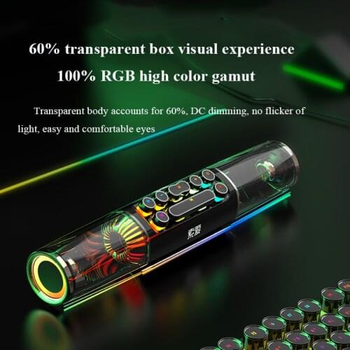 Colorful LED Bluetooth Speaker Mechanical Button Stereo Subwoofer Music Center High Power Computer Game Player Wireless Speaker