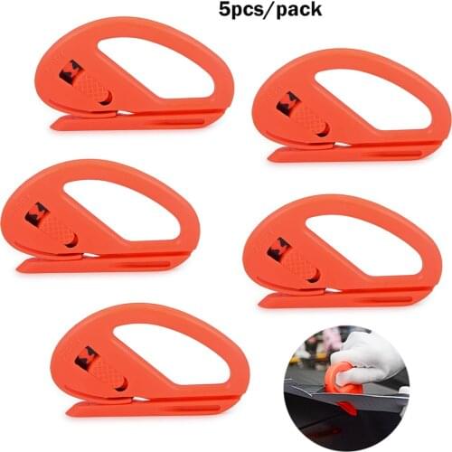 FOSHIO 5PCS Safety Vinyl Cutter Car Wrapping Sticker Decals Cutting Tool Carbon Fiber Film Cut Knife Wrap Auto Goods Accessories