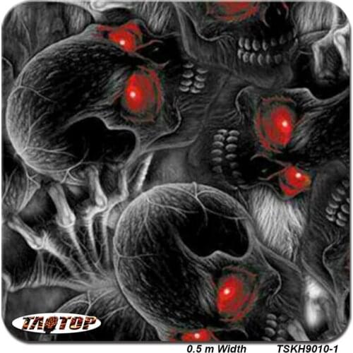 TSKR9010-1 popular pattern BLACK skull with red eyes Hydrographic Film PVA Water Transfer Printing Film