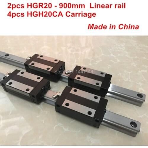 HGR20 linear guide: 2pcs HGR20 - 900mm + 4pcs HGH20CA linear block carriage CNC parts