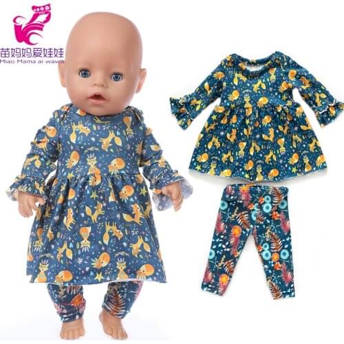 Doll clothes 43cm Baby new born Doll A-line sleeping Dress 18 Inch American generation girl Doll fashion dress