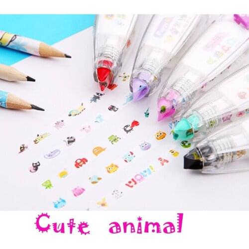 Best cartoon Cute animal Replaceable Novelty Refillable Correction Tapes Diary Decorative Corrections School & Office Supply