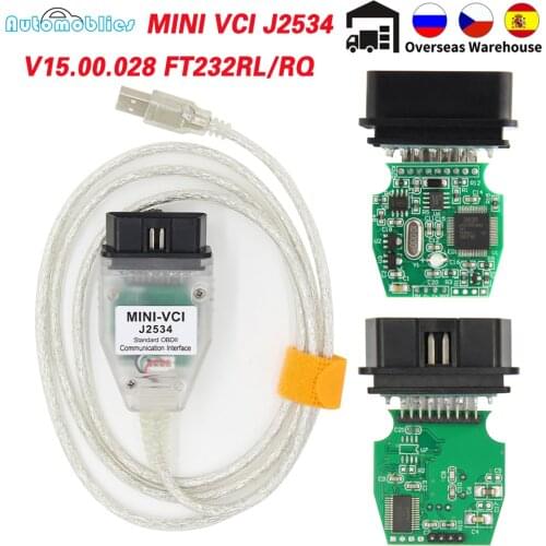 Mini vci For Toyota TIS Techstream V15.00.028 minivci FTDI For J2534 Auto Scanner OBD OBD2 Car Diagnostics cabel MINI-VCI Cable