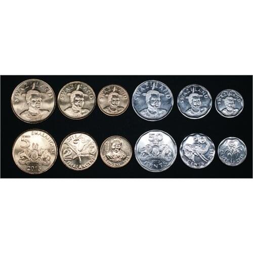 Swaziland 6 Pieces Set Coins Africa New Original Coin Unc Collectible Edition Real Rare Commemorative New Edition 2015