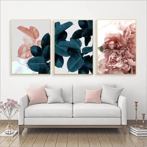 Wall Pictures for Living Room Leaf Cuadros Picture Nordic Poster Floral Wall Art Canvas Painting Botanical Posters and Prints