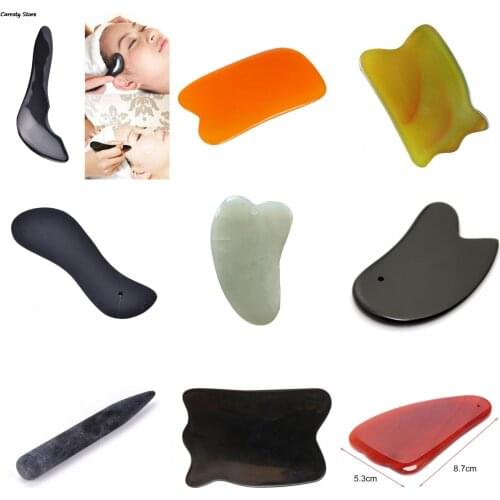 Natural Jade Guasha Board Massage Tool Massage SPA Acupuncture Scraper Stone Facial Anti-wrinkle Treatment Body Health Care