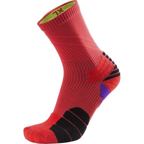 Brothock Basketball socks Towel Nylon cotton male sports socks anti-friction absorbent breathable Spell color Thickening socks