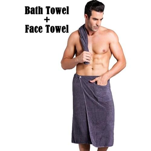 Swimming Soft Wearable Magic BF Bath Towel with Pocket Beach Blanket Shower Skirt Sports Gym Towels Sheet Swim Set for Adult Man
