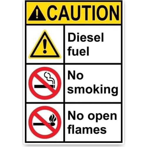 Hot Warning CAUTION DIESEL FUEL No Smoking No Open...car Sticker KK Vinyl Car Styling Laptop Accessories PVC 16cm*11cm