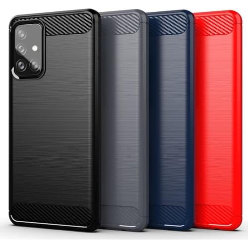 For Samsung Galaxy A72 4G Case Shockproof Bumper Carbon Fiber Soft Back Cover For Samsung A72 4G Phone Case For Samsung A72 4G