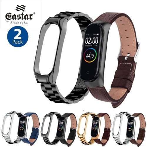 Leather Strap For Xiaomi Mi Band 6 5 3 4 Wrist Metal Bracelet Screwless Stainless Steel MIband for Mi Band 4 3 Strap Wristbands