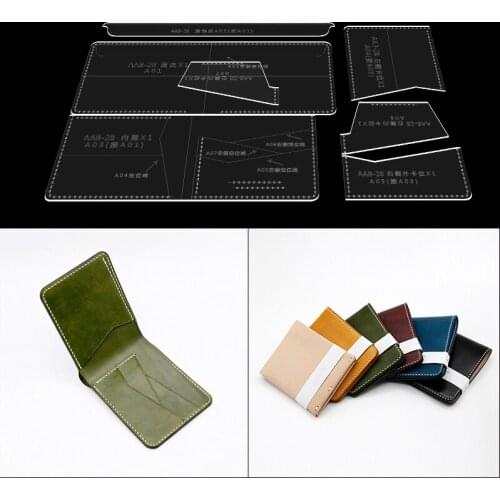 Acrylic version type drawings leather wallet leather art paper pattern template for sewing pattern DIY handmade