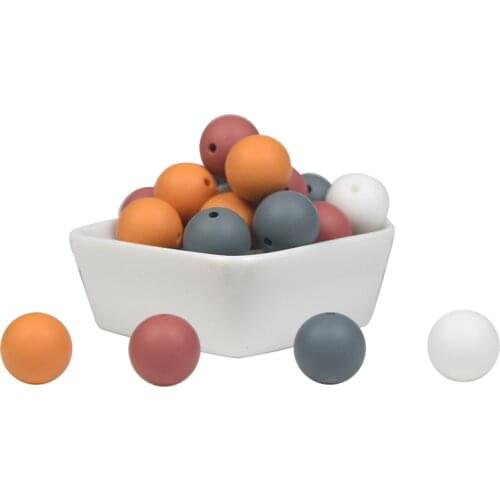 Mabochewing 50pcs 12mm Wholesale Loose Silicone Round Beads Baby Chewable Teething Jewelry Making Accessories