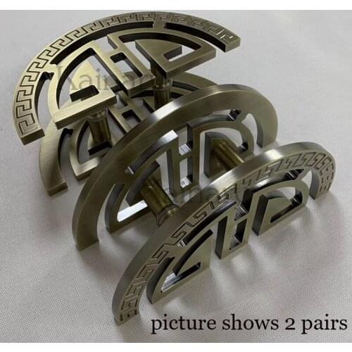 Glass door handle green bronze color, carved design wooden door ancient bronze door handle, steel door handle