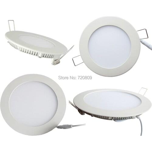 10pcs/lot 3w/4w/6w/9w/12w/15w/18w LED Panel Light White Round indoor Ceiling light AC85-265v