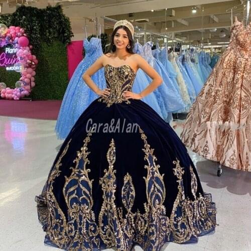 Navy Blue Quinceanera Dresses with Bolero Velvet Appliqued Ball Gown Prom Dress Sweet 16 Dress Undefined vestidos de 15 años