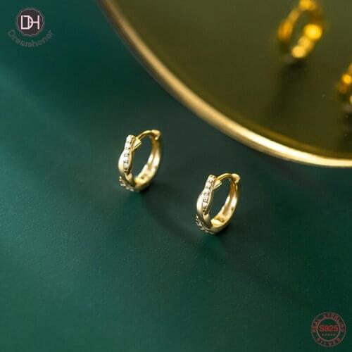 Dreamhonor Genuine 925 Sterling Silver Wave Zircon Wedding Clip Earrings For Women Fashion Jewelry