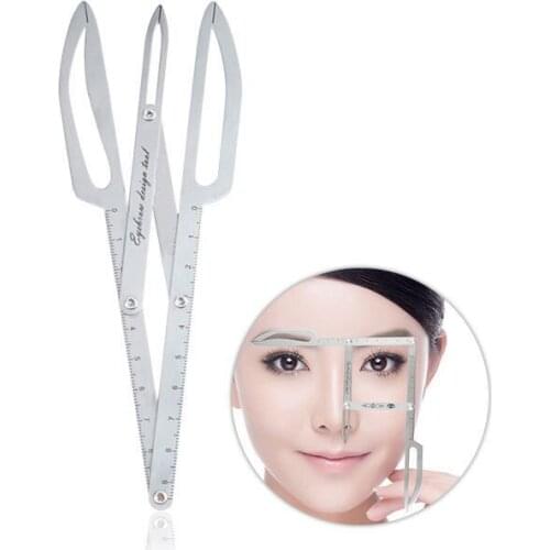 Golden Ratio Measure Microblading Stainless Steel Ruler Permanent Makeup Eyebrow Tattoo Design Calipers Stencil Eyebrow Ruler