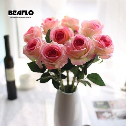 1pc Artificial Flower Fresh Rose Silk Floral Real Touch for Home Decoration Party Wedding Gift