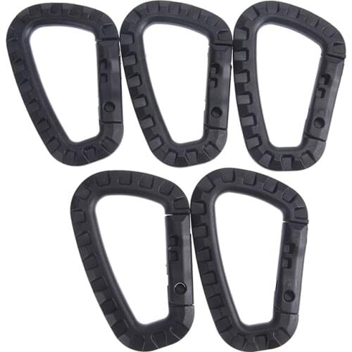 5pcs Tactical Outdoor Carabiner Hook Backpack D Buckle Military Outdoor Bag Camping Climbing Accessories