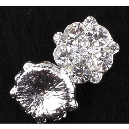 50 Pieces Clear Crystal FlatBack Rhinestone Buttons Crystal Button for Wedding Decoration