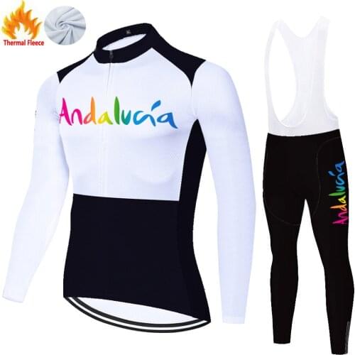 Andalucia Winter Thermal Fleece Ropa Uniforme Jersey Equipos Maillot Hombre Attrezzature Completo Ciclismo Equipamento Ciclismo