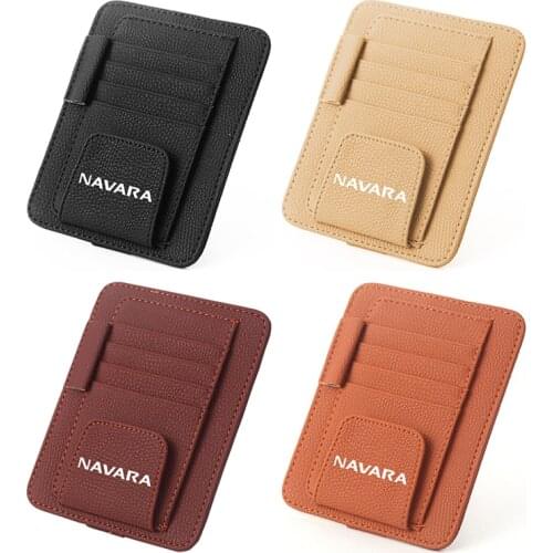 Car Organizer Sunshade Storage Bag Car Sun Visor Clip Bag Leather Stowing Tidying Box for NISSAN NAVARA Auto Accessorie