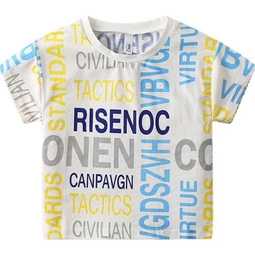 Fashion Summer Shirts For Boys Yellow Girls Tops Tees Cotton Soft Fabric Kids Childrens Clothes