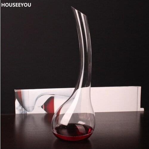1000ML Crystal Glass Horn Shape Wine Decanter Bar Tool Pitcher Barware Ornament Craft Accessories Home Embellishment Supplies