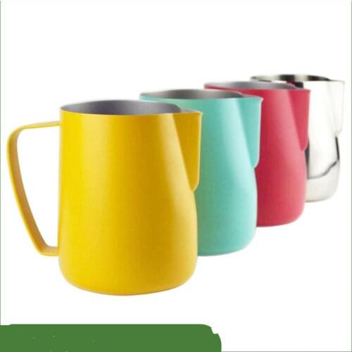 Milk Steaming & Frothing Pitcher, Stainless Steel Non-Stick Milk Jug Pull Flower Cup Perfect For Coffee Cappuccino Latte Art