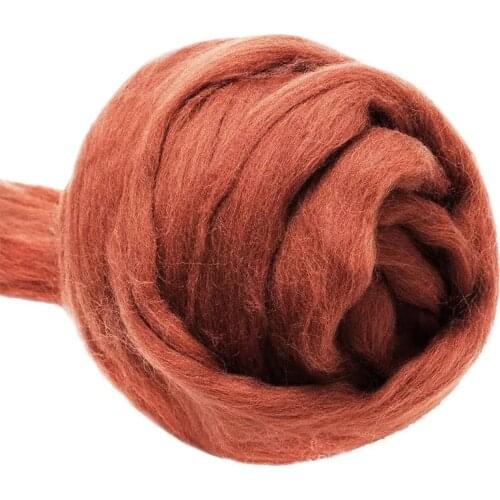 LMDZ 3.53oz Coffee Wool Roving Yarn, Wool Felting Supplies, 100% Pure Wool, Chunky Yarn, Spinning Wool Roving for Felting DIY