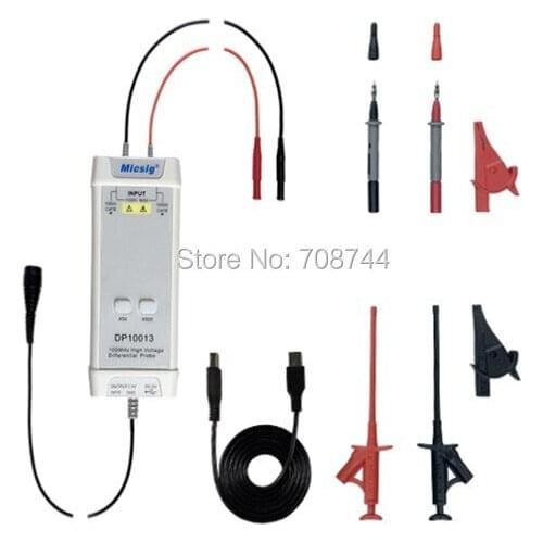 Micsig Oscilloscope 1300V 100MHz High Voltage Differential Probe DP10013 kit 3.5ns Rise Time 50X / 500X Attenuation Rate