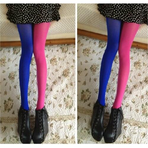 Womens Fashion Sexy Patchwork Leggings Tights Elastic Pantyhose Stockings Elastic Two-color Patchwork Solid Stockings