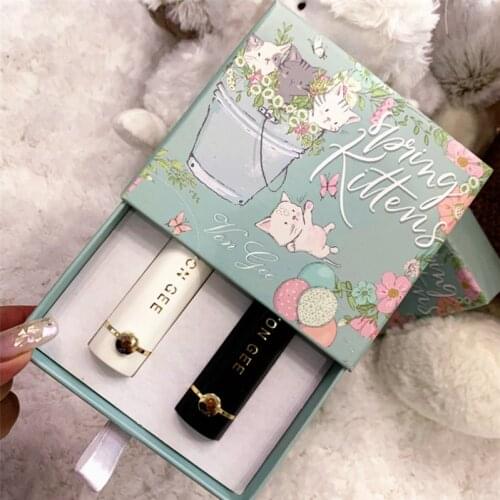 Cute Cat Matte Lipstick Set INS Fashion Pearly Lipstick Set Womens Makeup Set Cute Makeup Long-lasting Moisturizing Natural