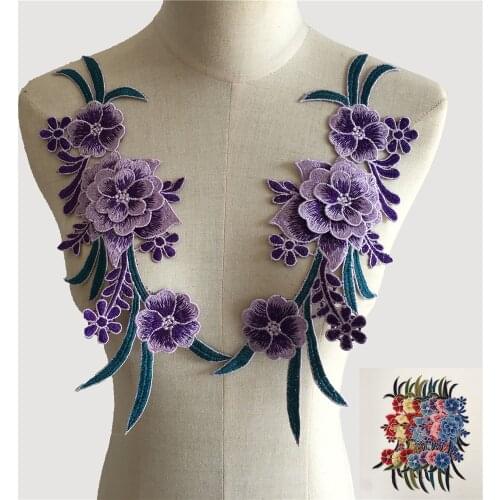 New arrive 3D flower Embroidery Lace Collar Applique Lace Neckline DIY Clothing Sewing Accessories Supplies A pair for sale