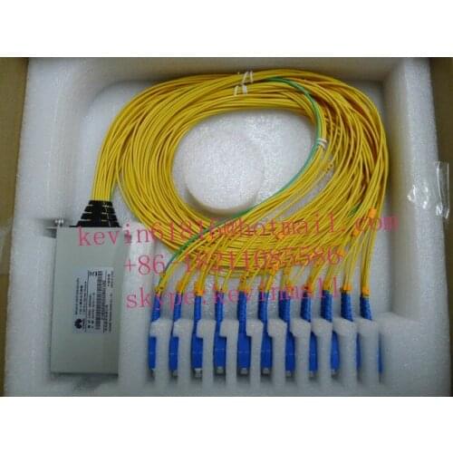 Original brand 1x32 PLC Splitter, siglemode, SC connector ODN with small pouch. FiberCore